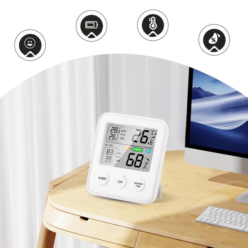 Гигрометр влажности в помещении с ЖК-дисплеем, мониторингом в реальном времени и функцией памяти, цифровой гигрометр для внутреннего и наружного использования