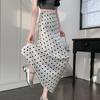 Satin Women Polka Dot Black White Skirts Chic Casual Long Skirts Sping Summer High Waist Elegant Party Mermaid Skirts