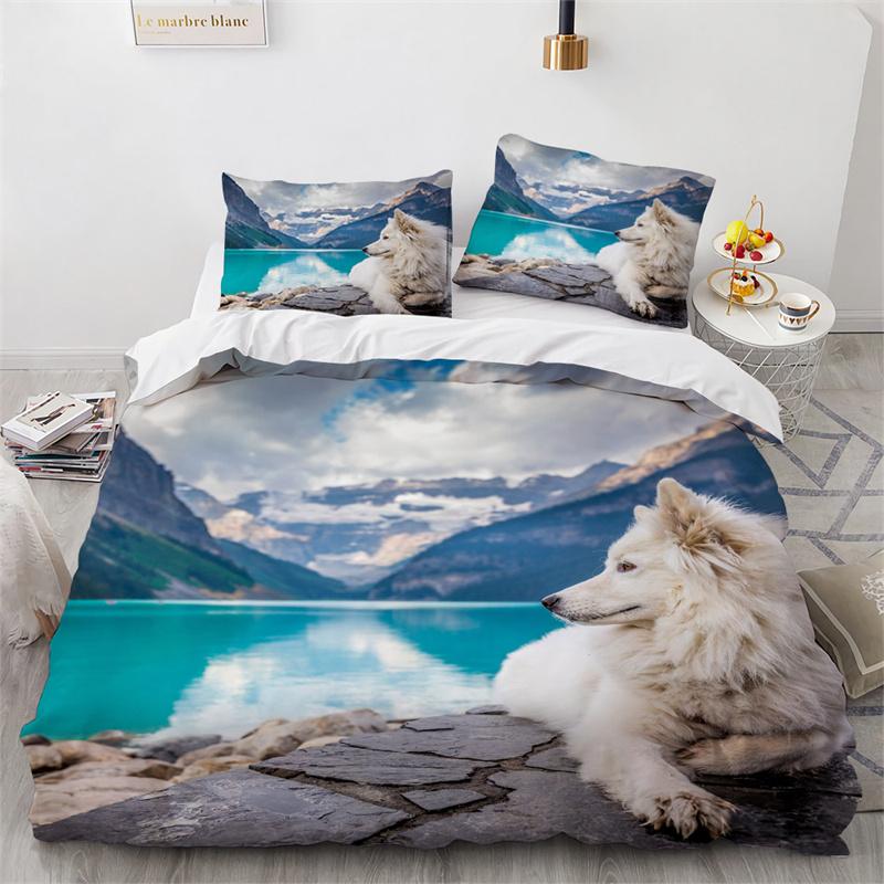 Lion Rose Duvet Cover Sets King Size Animal Floral Print Polyester Comforter Cover Nature Theme Bedding Set for Kids Adult Teens