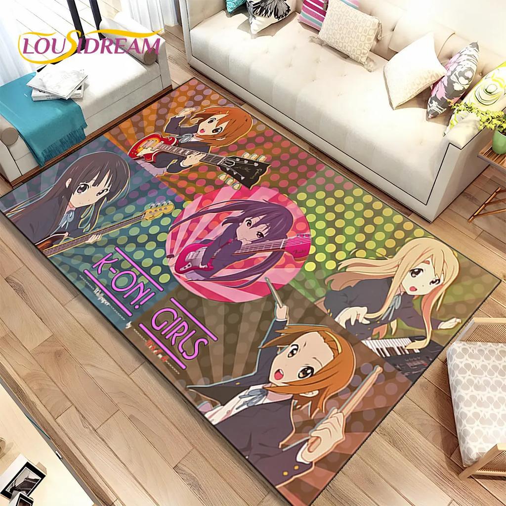 K-ON мультфильм милый ковер в стиле Лолиты Kawaii для девочек, ковер для гостиной, спальни, дивана, коврик для украшения, нескользящий напольный коврик 3D