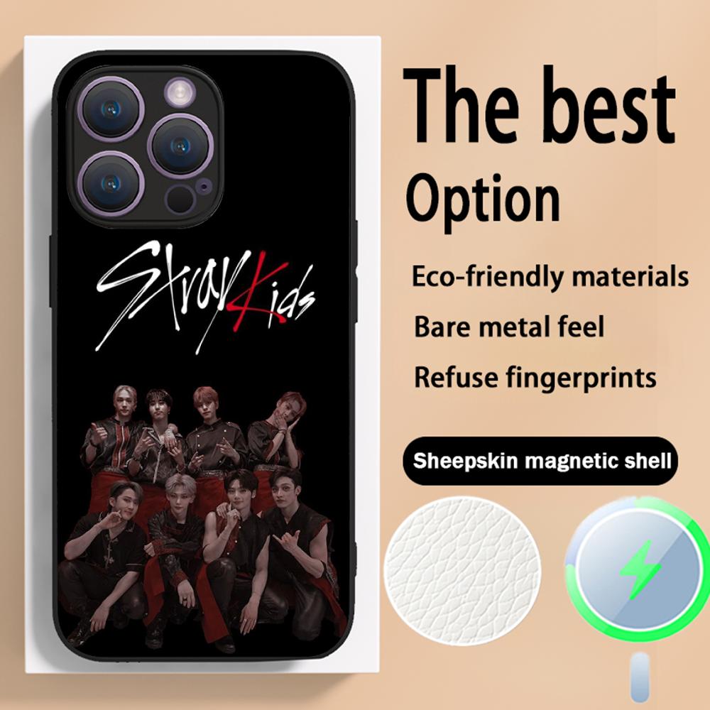 S-str-ay coo kidEs poster design Phone Case For iPhone 16 15 14 13 12 11 Plus Pro Max High-end Luxury Magsafe Sheepskin
