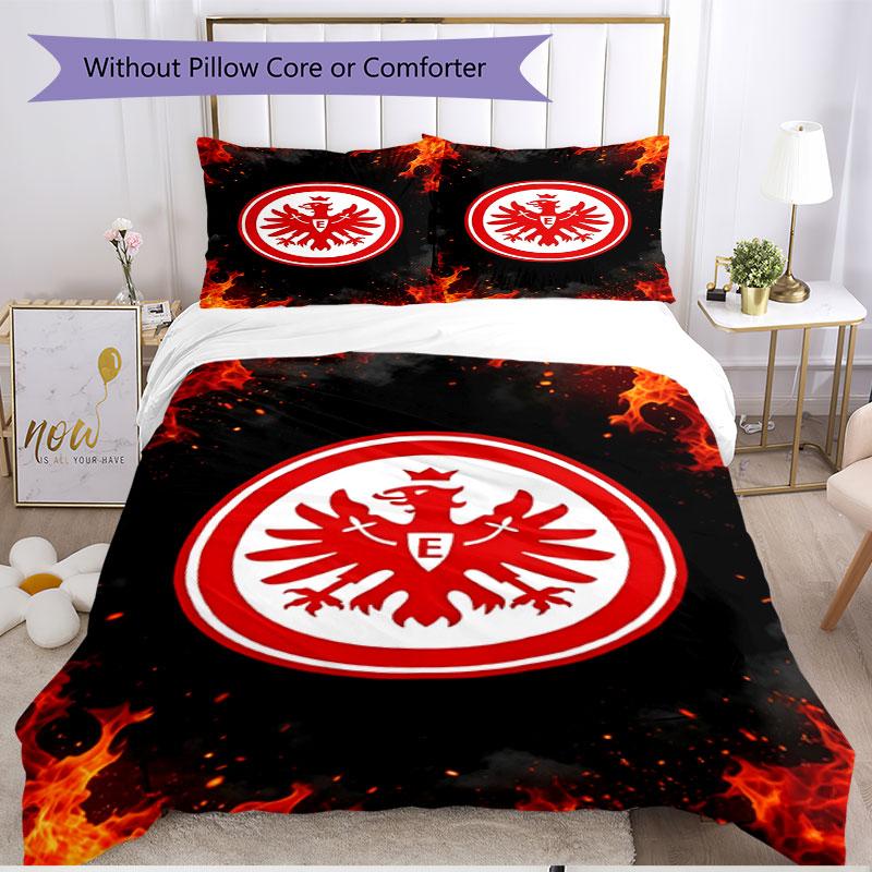 3pcs Duvet Cover Set (1*Duvet Cover + 2*Pillowcase, Without Core), Eintracht Frankfurt Print Soft All‑Season Bedding Set, Home Bedroom Decor Gift
