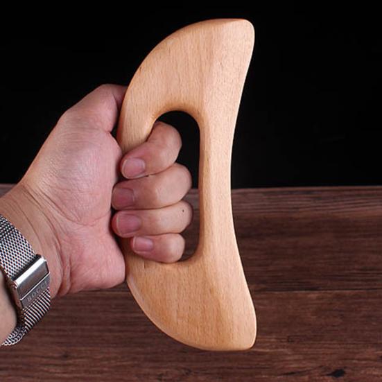 Деревянный скребок для фасций для лимфодренажа, похудения, лунообразный антивозрастной массаж Гуаша