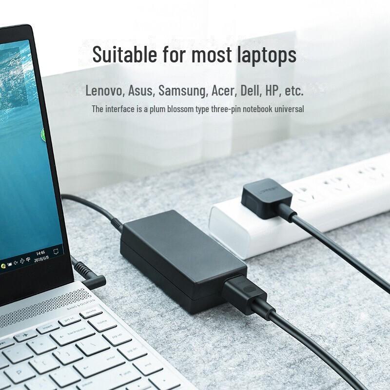 Кабель для зарядки ноутбуков Greenlink с 3 отверстиями для компьютеров Lenovo, Asus, Dell