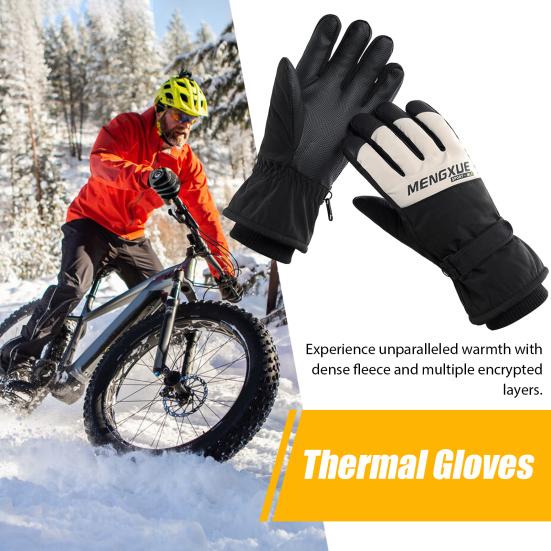 Зимние термоперчатки для мужчин и женщин, водонепроницаемые ветрозащитные перчатки для сенсорных экранов, теплые флисовые перчатки