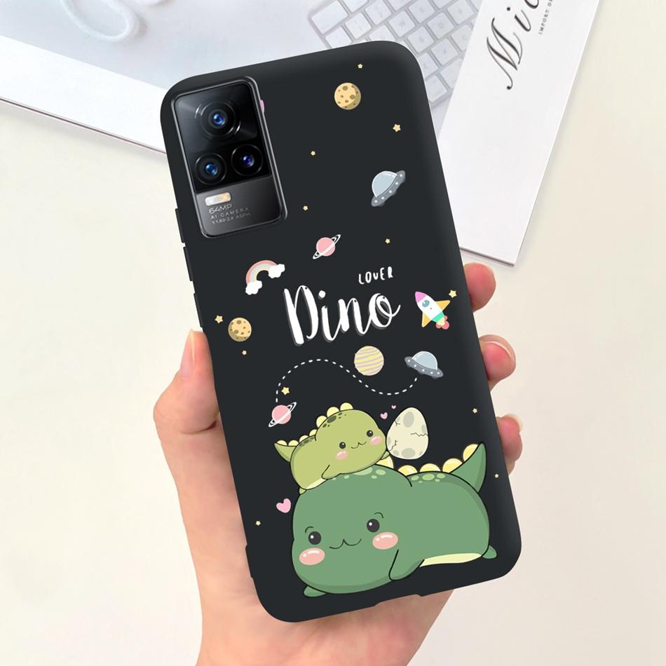 Чехол для Vivo V21e Чехол Vivo V21E 4G V 21E V2061 Милый Мультяшный Конфетный Цвет Мягкий Силиконовый ТПУ Задняя Крышка Телефона