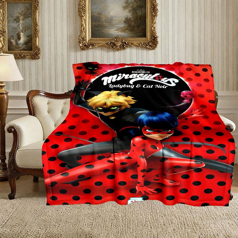 1pc Cozy Print Blanket, Ladybug Blanket Appropriate for Home Picnic and Travel Adventures