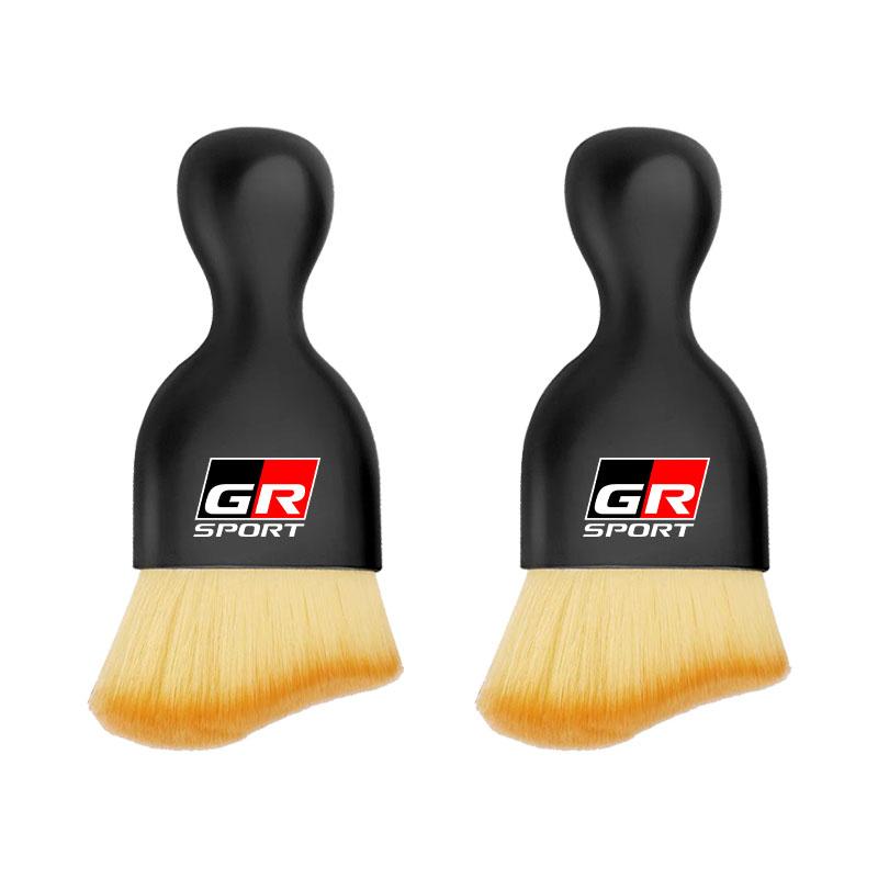 Car Interior Cleaning Soft Brush Dust Remover Auto Accessories for Toyota GR TRD Yaris Hilux Corolla Prius Avensis Emblem Auris Rav4
