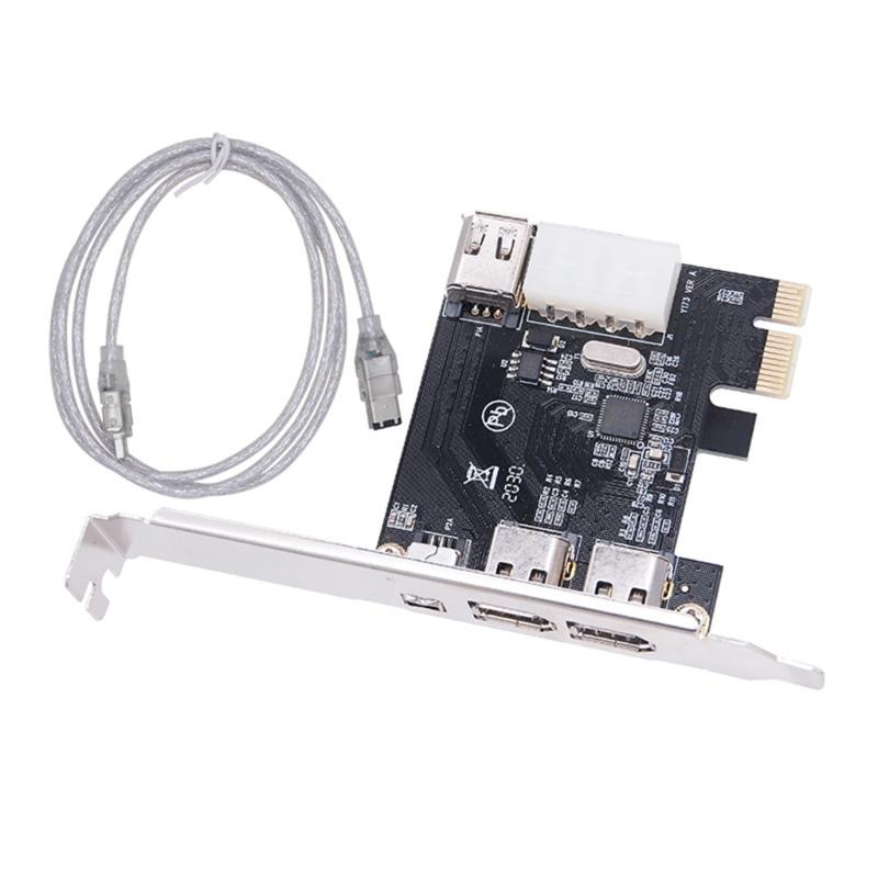 4-портовая карта видеозахвата PCIE 1X на 1394 с адаптером Firewire, настольный компьютер, профессиональная обработка видео