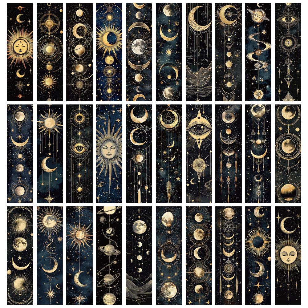 Vintage Celestial 30PCS DIY Bookmarks Mysterious Divination Art Stationery for Reading Page Marking Gift Stationery Supplies