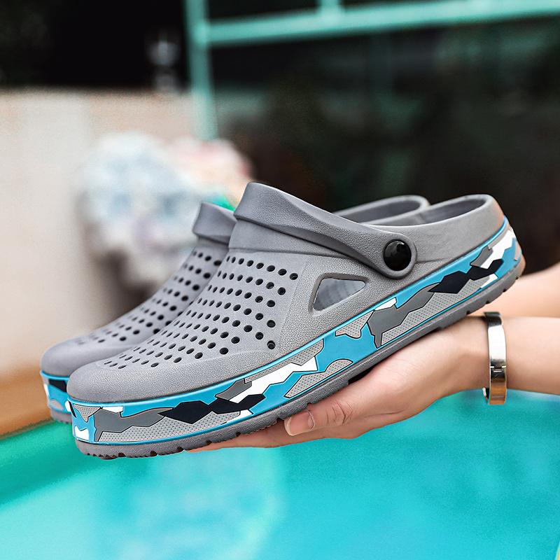 Мужская обувь Hole, лето 2025, новая верхняя одежда, сумка двойного назначения, крутые тапочки, нескользящая и износостойкая обувь, пляжные сандалии