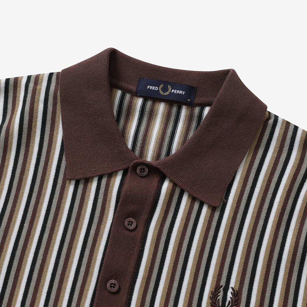 FRED PERRY [Sharp] Fine Stripe Knit Shirt (U53) Afpm2417603-U53