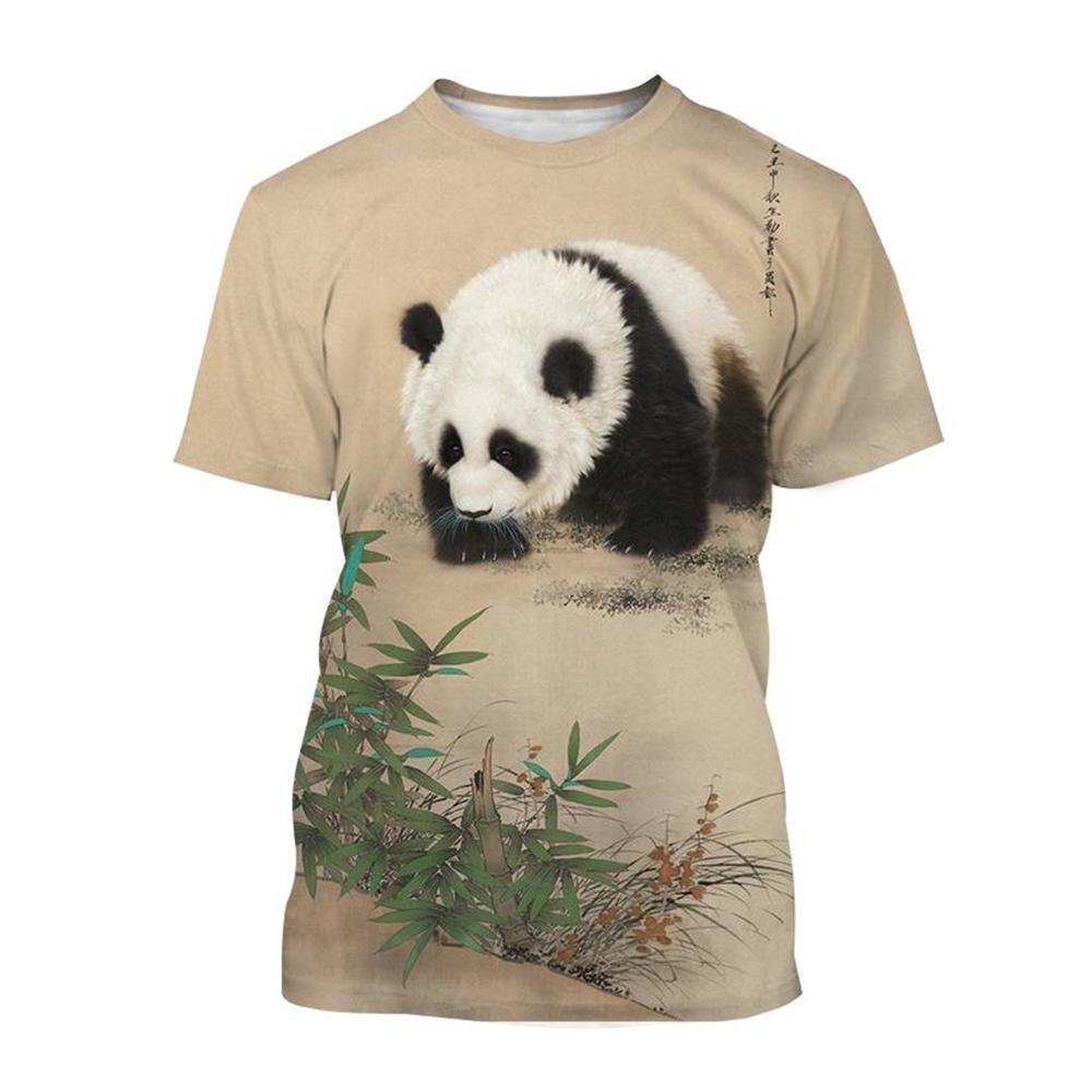 Summer  Selling Fashion 3d Printed T-shirt Cute Panda Design Casual Short Sleeved Comfortable Top