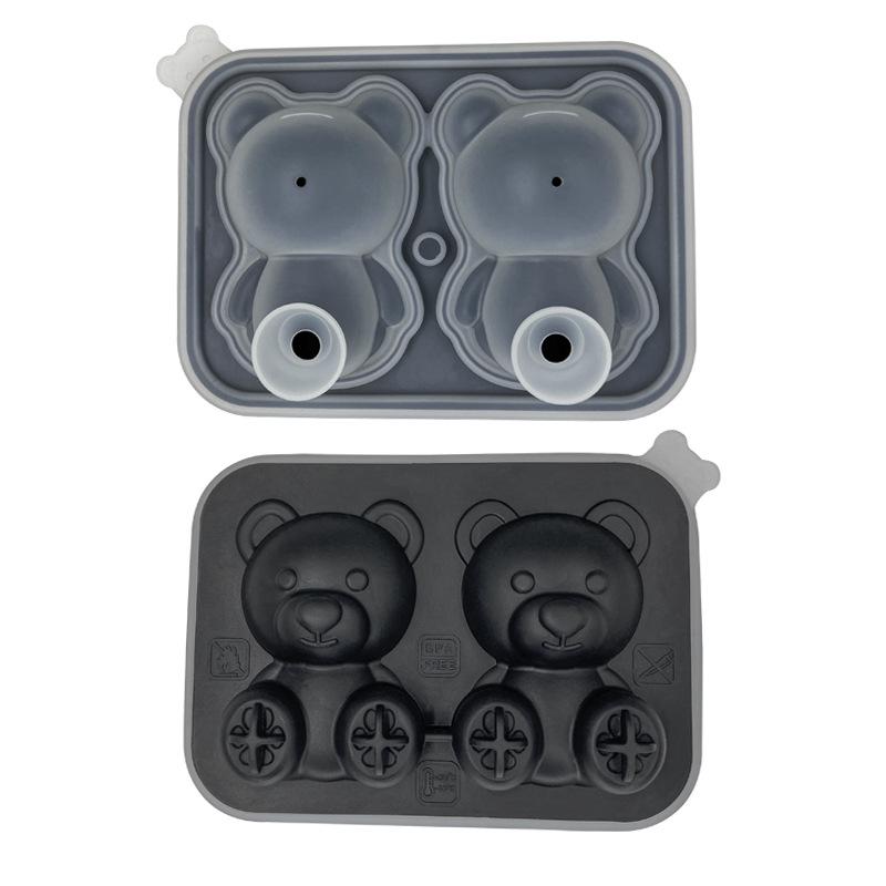 Bear Silicone Ice Cube Tray & Popsicle Mold - Cartoon Ice Ball & Ice Cream Maker