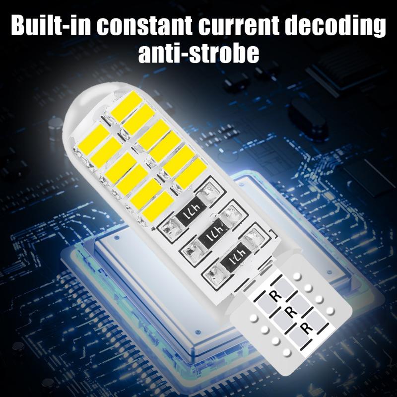 Автомобильный габаритный фонарь T10 3014 LED 24SMD лампа для чтения Универсальный силиконовый водонепроницаемый широкий свет Plug Play W5W подсветка номерного знака