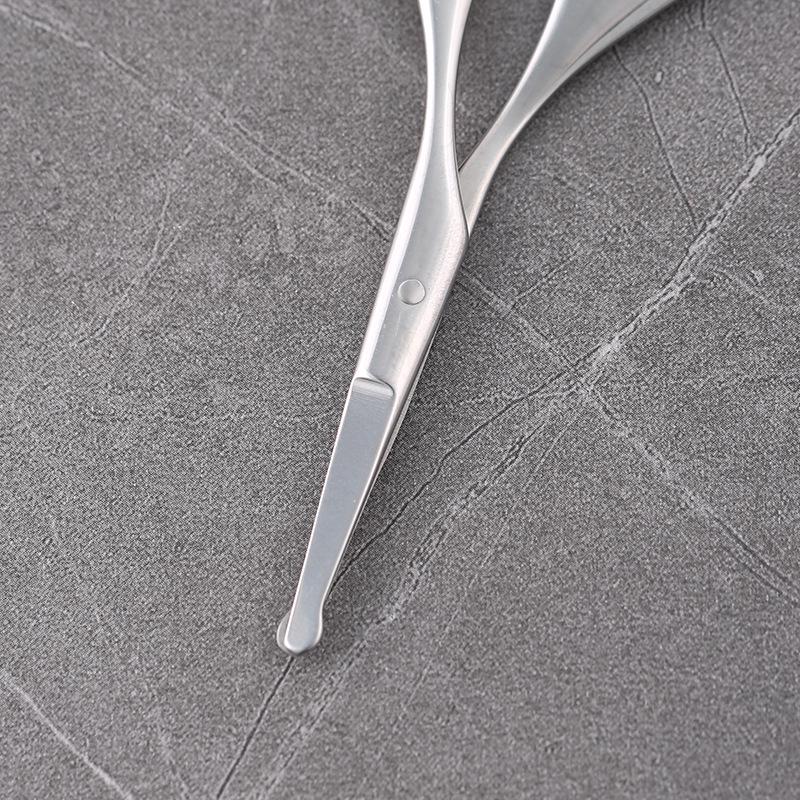 Косметические ножницы из нержавеющей стали: Круглые ножницы для удаления волос из носа, триммер для бровей, изогнутые заостренные ножницы для макияжа, маленькие ножницы для наклеек на веки.