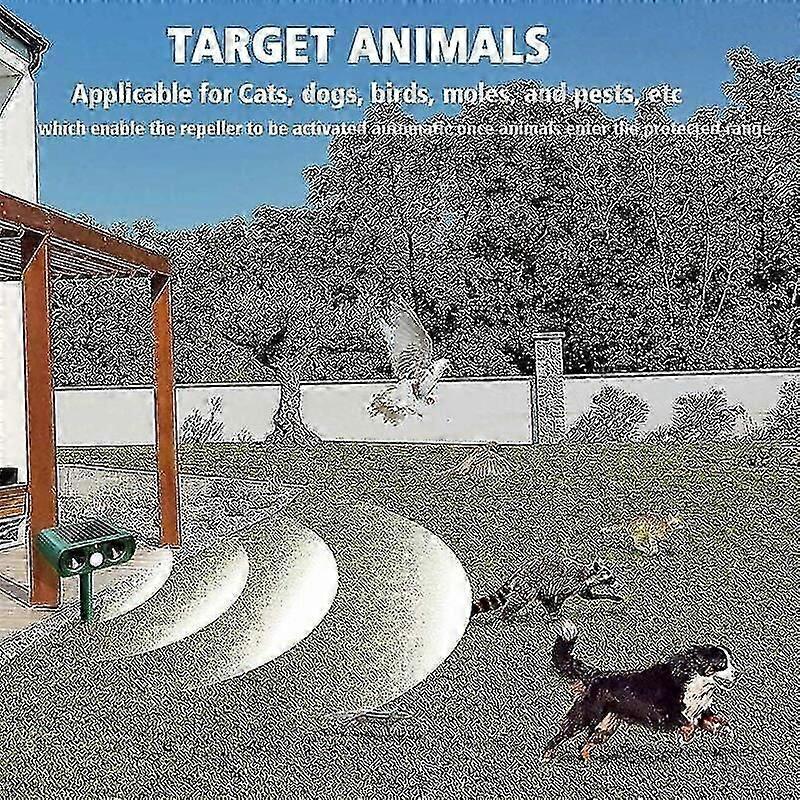 Solar Ultrasonic Cat Repeller Outdoor Cat Repeller Adjustable Sensitivity And Frequency Ultrasonic Cat Repeller Repel Pests Garden Protector