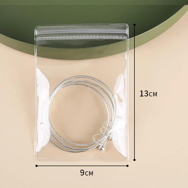 50pcs Jewelry Organizer Pouch Bags Transparent PVC Anti-Oxidation Earring Pendant Necklace Bracelet Storage Holder Bags