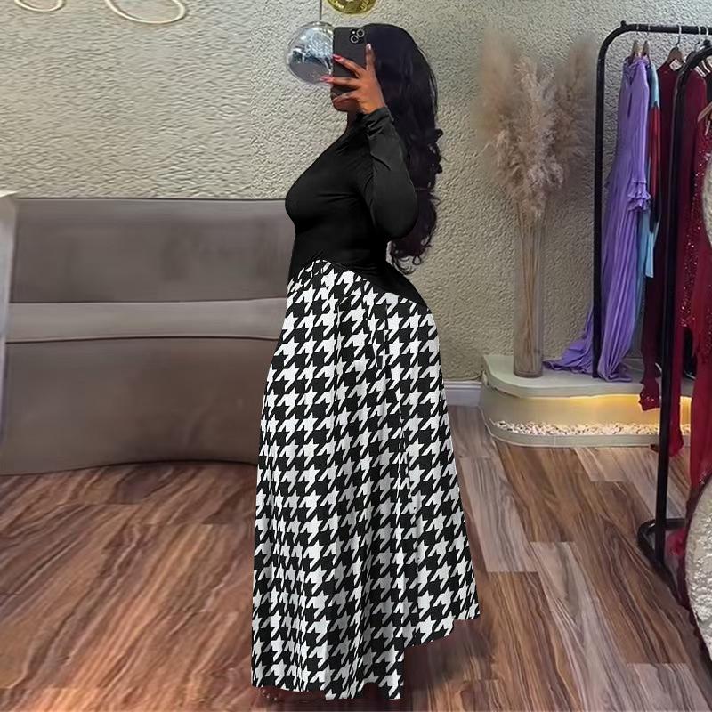 8162 Женское платье с принтом пэчворк, приталенное, весна/лето - Европейский/Американский стиль