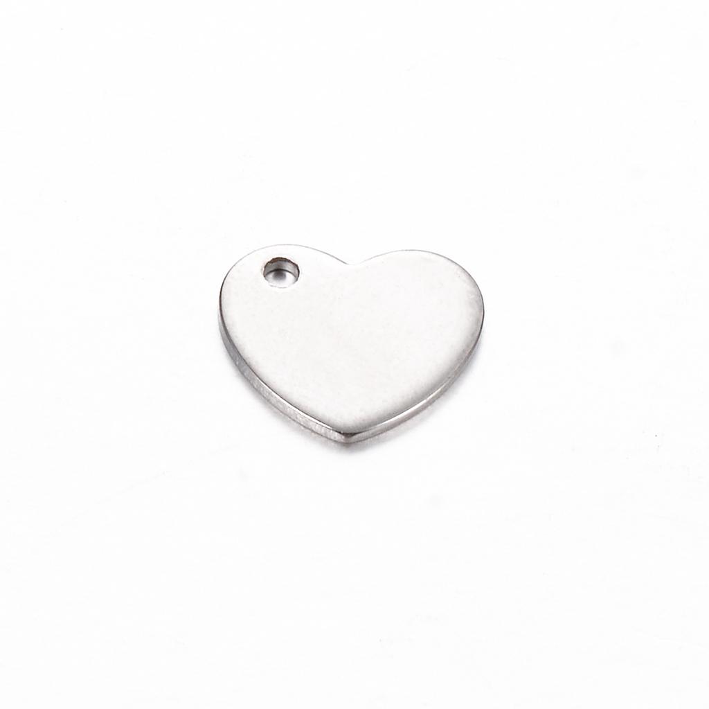 20Pcs/lot Stainless Steel Heart Charm Stamping Blank Pendant DIY Jewelry Making For necklace or Bracelet or Anklet