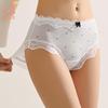 Polka Dot Pure Cotton Panties for Women Retro Cute Lace Trim Pure Cotton Crotchunderwear Soft and Breathable Underpants Hip-hugging Briefs for Women