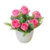 A Pot Artificial Plant Bonsai Beautiful Simulation Plastic Artificial Rose Decor for Living Room