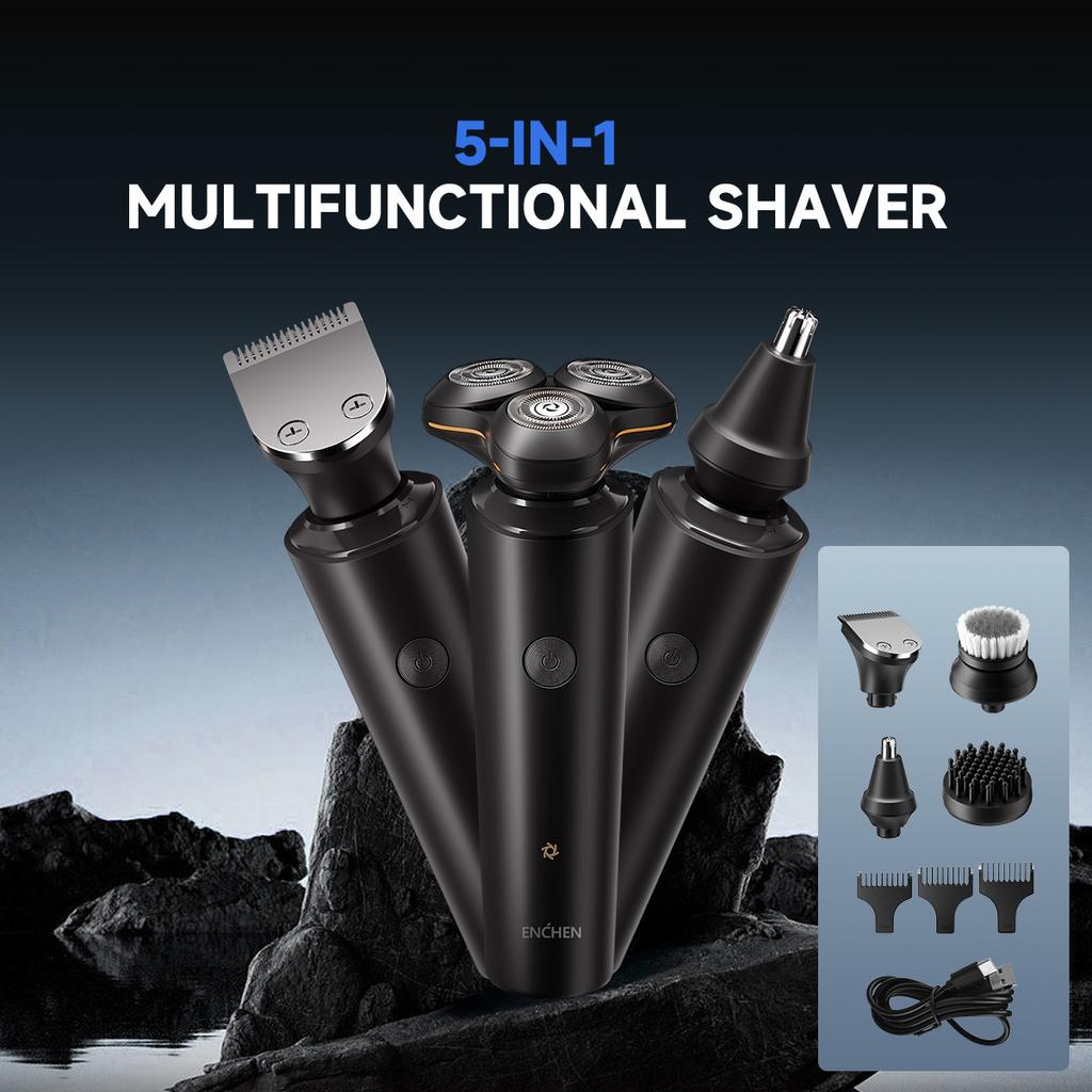 Xiaomi ENCHEN X8S-C Electric Shaver With 4 Replacement Heads Multi-Purpose Type-C Rechargeable Portable Men Beard Trimmer for Men