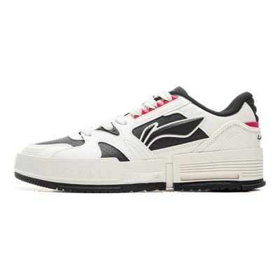 Li Ning Удобные универсальные толстые подошвы, увеличивающие высоту, нескользящие, амортизирующие, износостойкие, с низким верхом, для скейтбординга, женские кроссовки AGCU368-2