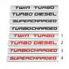 Car Sticker Twin Turbo Diesel Supercharged Turbocharged Logo Metal Emblem Badge Decal