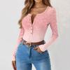 Women's Slim Bottom T-shirt Fashion Casual Gradient Printing Round Neck Pullover Long Sleeve Top
