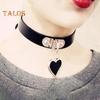 Женский воротник в стиле рок-панк, искусственная кожа, подвеска в форме сердца, регулируемая окружность, клубная вечеринка, косплей, реквизит, женское колье, ювелирные изделия