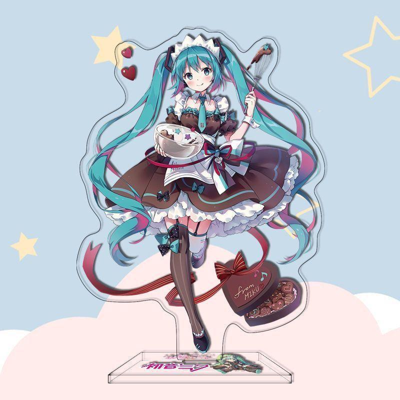 hatsune miku acrylic stand card peripheral cute His Royal Highness desktop model ornament cartoon 2D figure children's toys