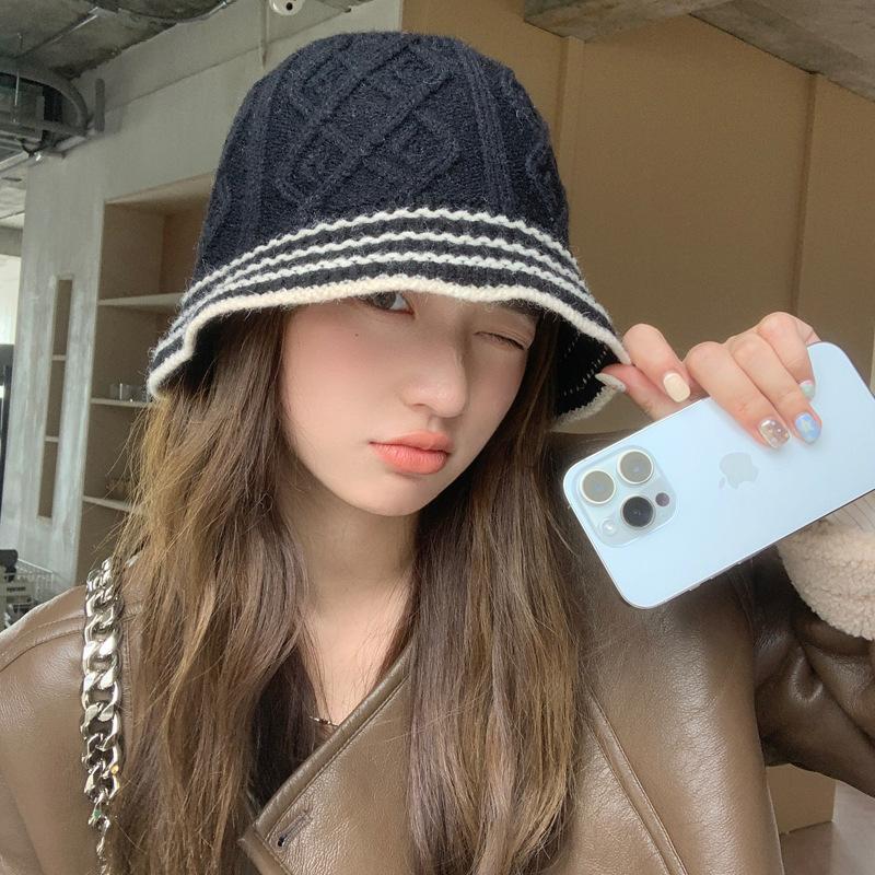 Шапка женская вязаная шерстяная шапка ручной работы шляпа-панама по-прежнему призвана демонстрировать чувство маленького лица шляпа-тазик зимняя шляпа-панама