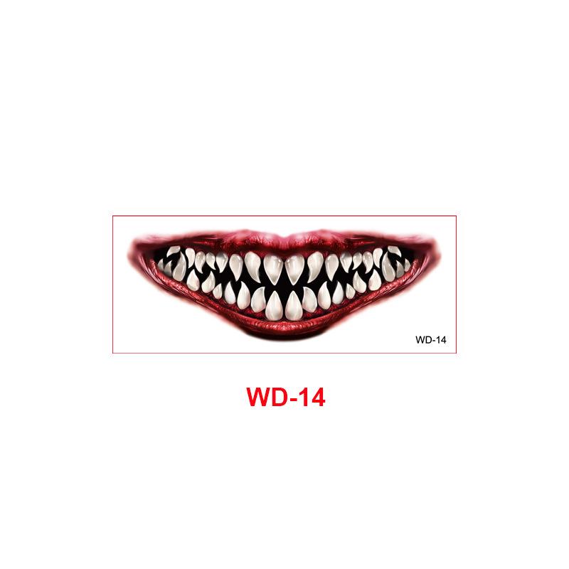 New Halloween horror big mouth tattoo sticker party party fun makeup thriller DIY mouth makeup sticker