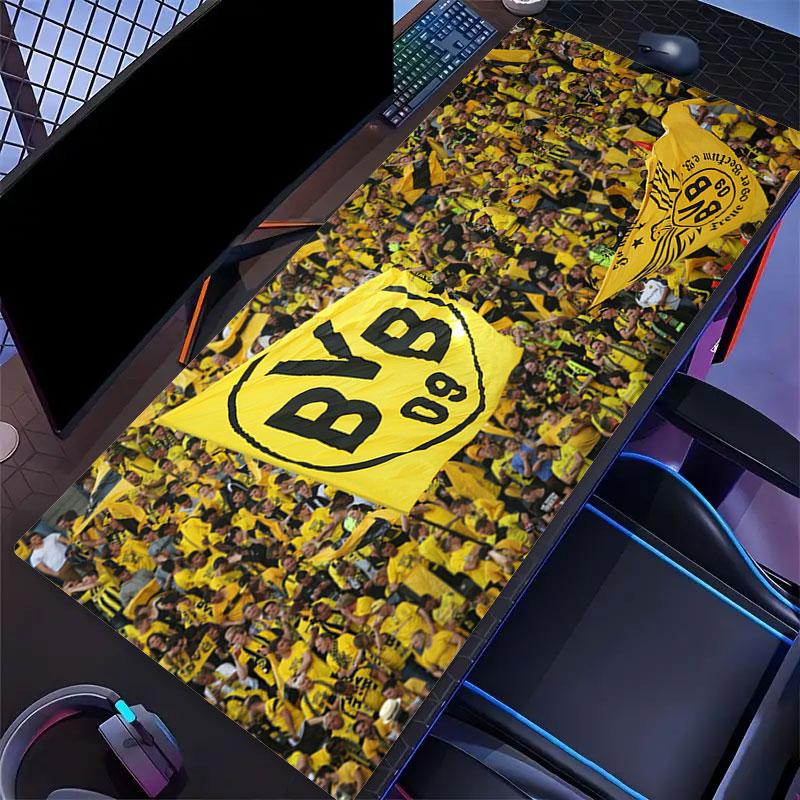 Dortmund Mouse Pad, Large Gaming Desk Mat, Non-slip XXL Mousepad for Laptop & Tablet, Mini PC Playmat with Stitched Edges
