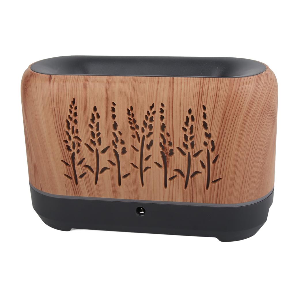 Humidifier 200ml Aroma Diffuser Wood Grain Flame Pattern Light Low Noise 100?240VUS Plug