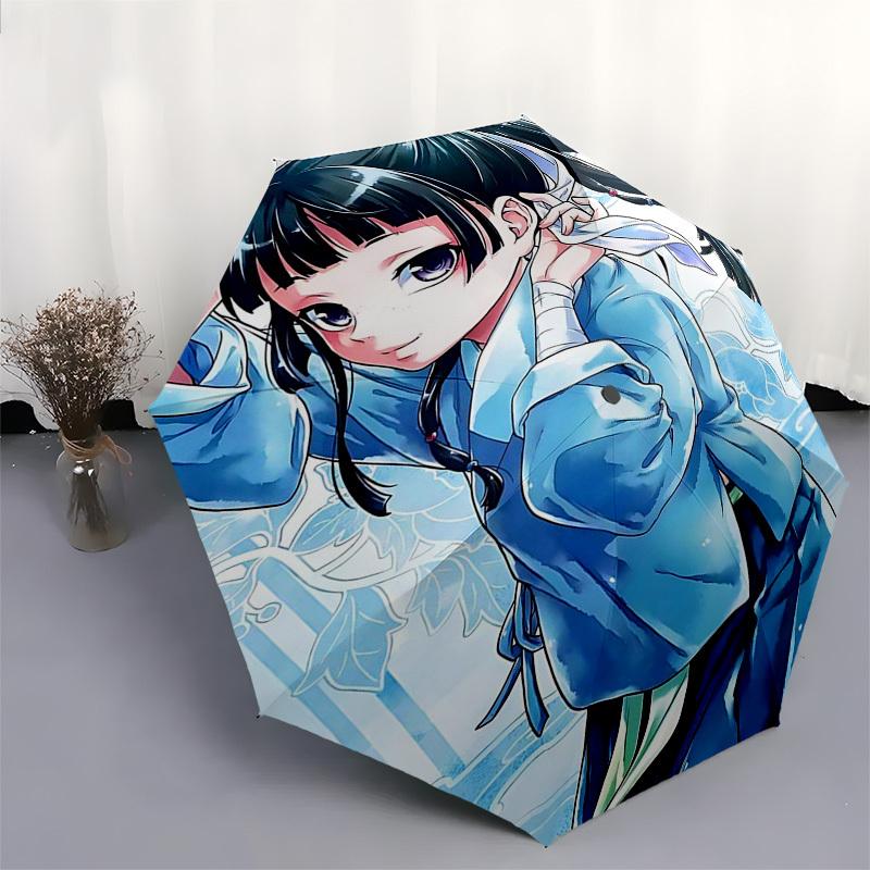 1pc Outdoor Umbrella with Anime Character Design - Automatic Opening/Closing, Portable 3-Fold Design, 8-Rib Iron Frame - Perfect Gift for Fans, T