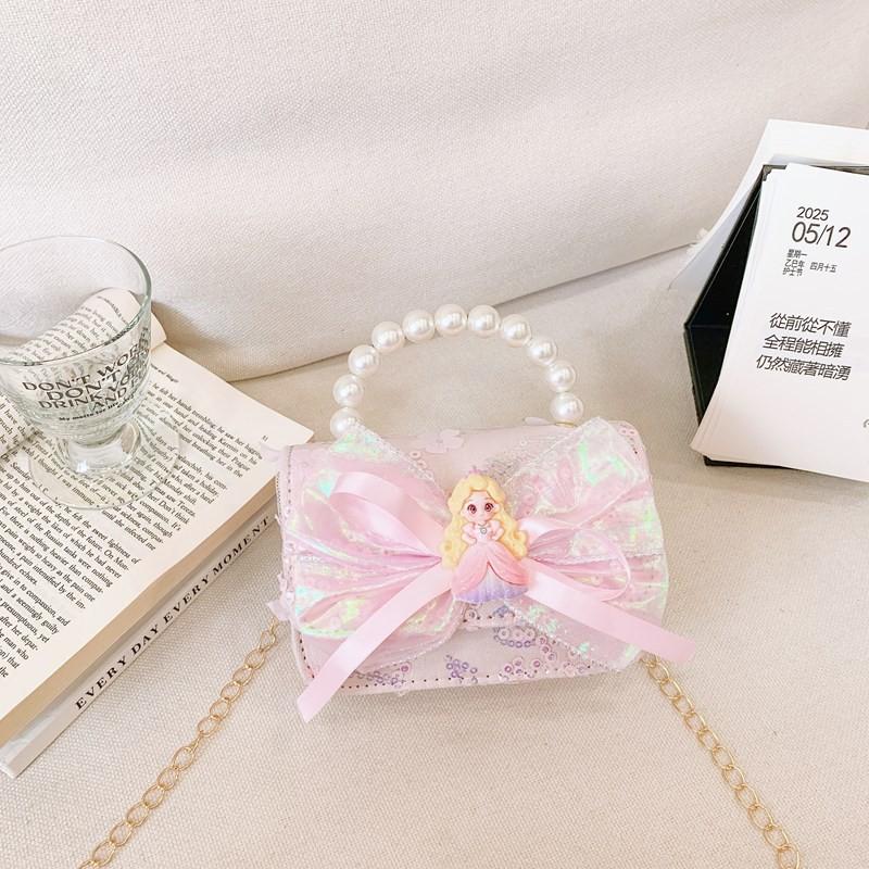 Элегантная маленькая женская сумка через плечо с бантом, модный ремешок-цепочка, универсальный кошелек для детей