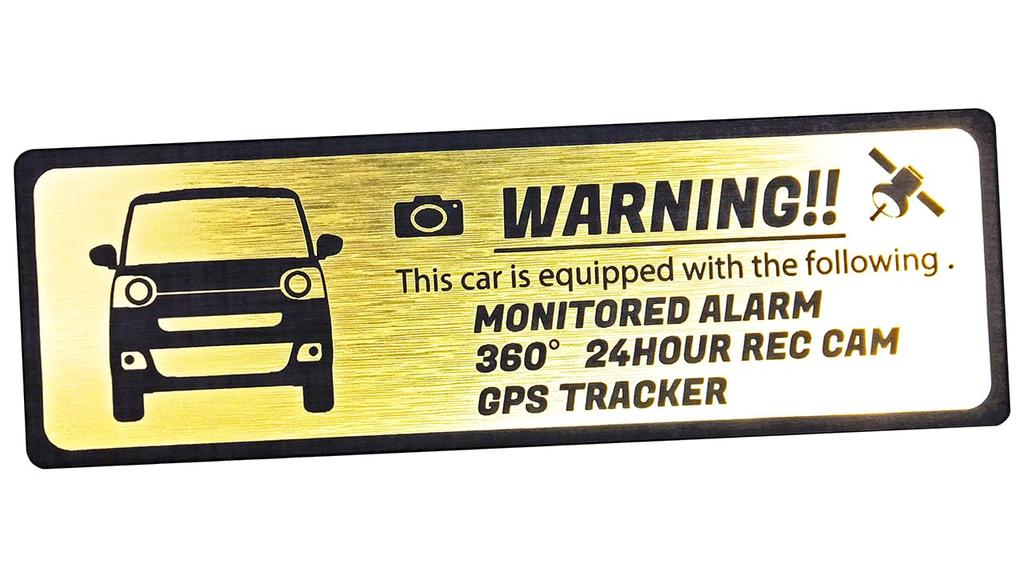 Наклейка Honami Works New MOVE CANBUS Security Dash GPS Tracker LA850/860 (2-е поколение) Эмблема, Круглосуточное наблюдение, Кам, (Золото)