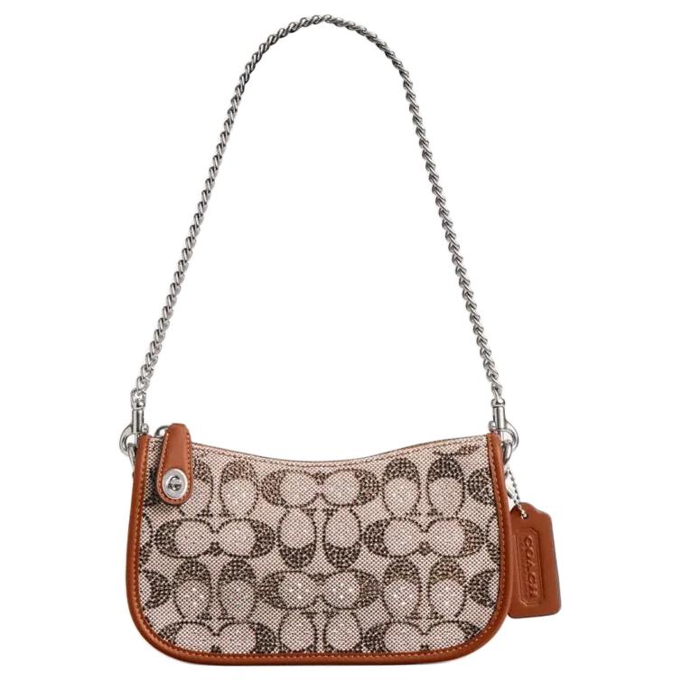 COACH Originals Fabric Shoulder Bag, Handbag, Shoulder Bag Small Women's Polished Amber CW568-LHBAR