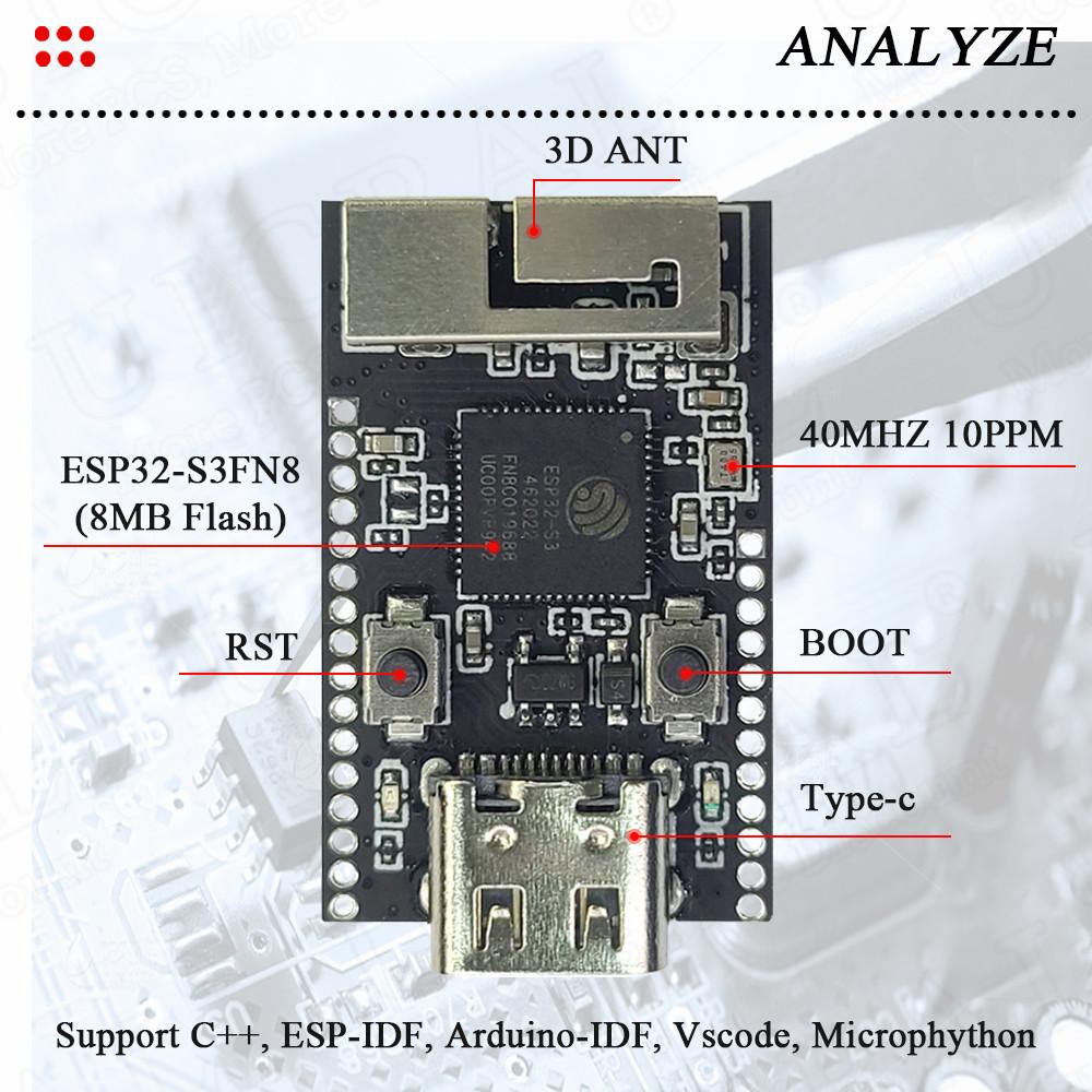 Плата разработки MINI ESP11-S1 для Arduino 1.1G Wifi BT Модуль 18-контактный Type-C ESP11 S1 Оригинальный чип ESP11-S1FN8 8 МБ Flash