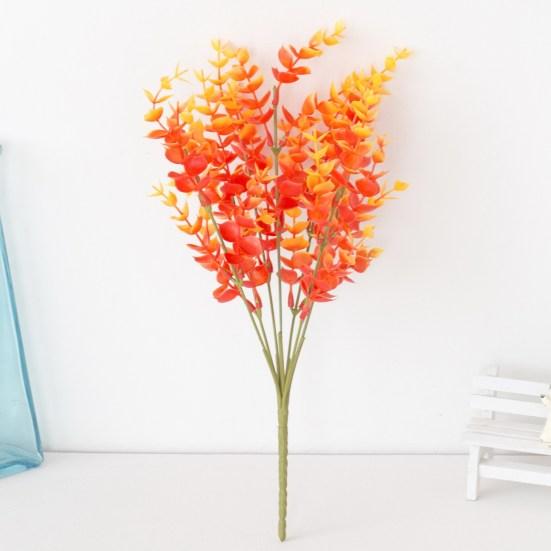 2 шт./компл. Осенний искусственный цветок, реалистичный поддельный лист эвкалипта, Хэллоуин, День благодарения, фестиваль урожая