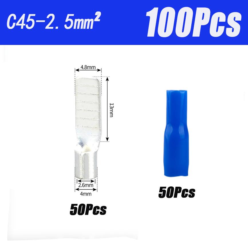 Really Copper Circuit Breaker Plug Pin Crimp Terminal C45-1.5 2.5 4 6 10 16 25 35 50 Mm² C45 Air Switch Connector100/50/20/10Pcs