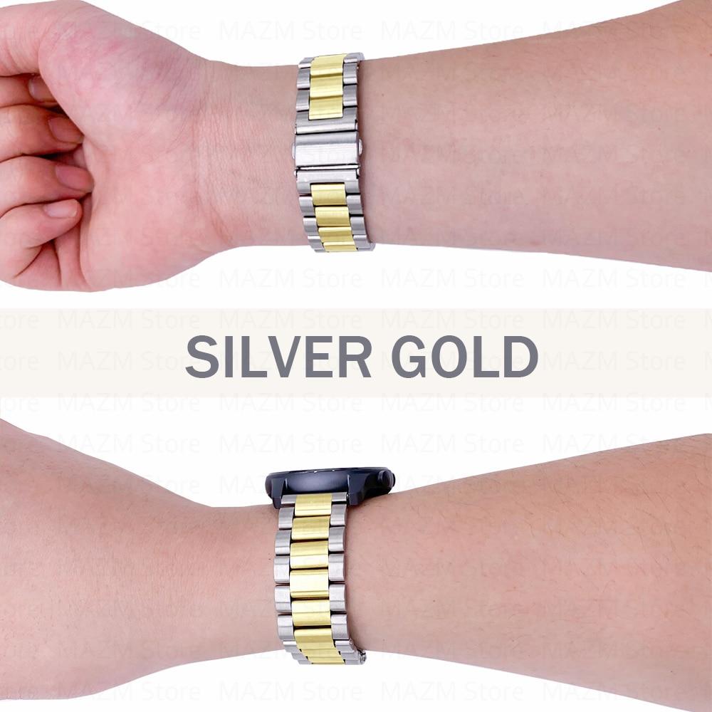 22 мм 20 мм 18 мм Металлический ремешок для Samsung Galaxy Watch 3 4 Active2 S2 Gear S3 Gt 2 Huawei GT2/Amazfit GTR Браслет из нержавеющей стали Подарок на День матери