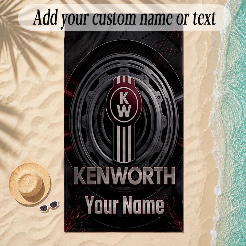 Beach TowelKenworth Custom Name Text Personalized Soft Towel for Beach Pool Indoor Home Decor Gift