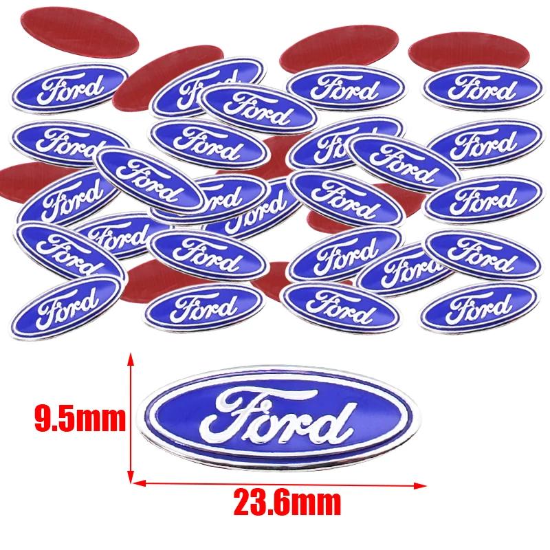 KLYD4 Автомобиль 50 шт. 100 шт. Ford 17,4 мм 20,4 мм 23,6 мм 25,1 мм 3D Алюминиевый Логотип Брелок Декоративный Эмблема Автомобильный Значок Ключа Наклейка Аксессуары