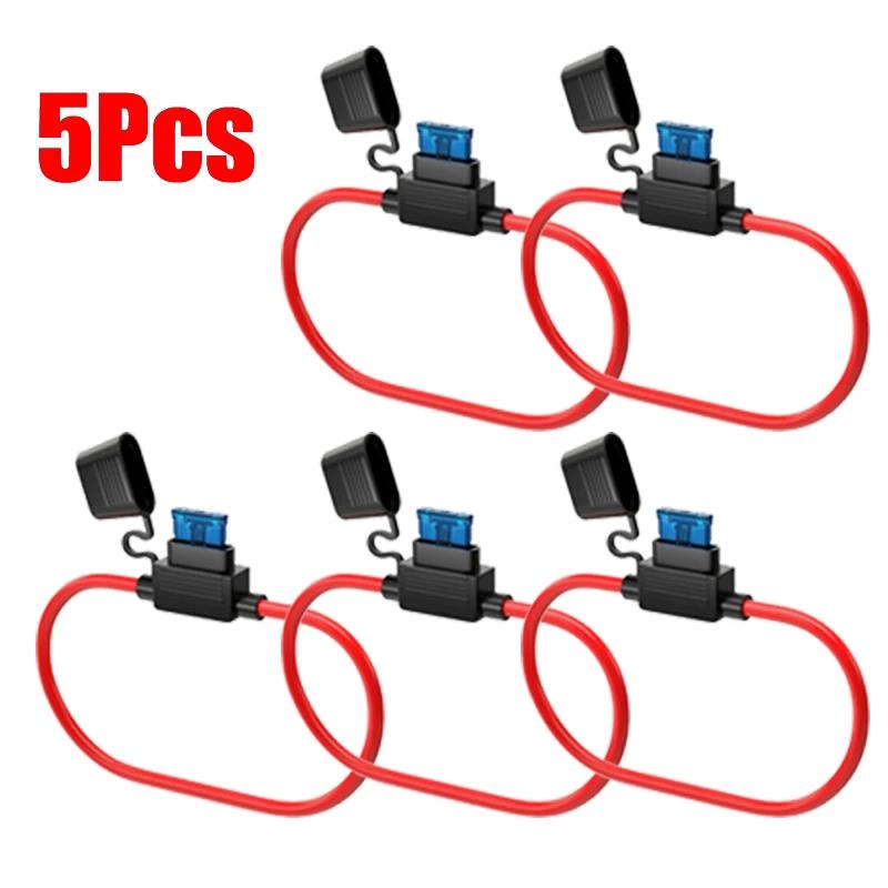 5PCS 12V 30A DC Insert Fuse Holder In Line Mini Blade Adapter for Sockets Car Accessories Car Fuse Box Fuses4