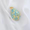 Bohemia Easter Egg Crystal Pendant Copper Necklace Pendant Colorful Enamel Pendant  Ladies