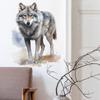 Реалистичная 3D наклейка на стену с волком, самоклеящийся декор для фона для спальни, гостиной, украшения дома