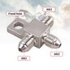 AN3 Male Tee Brake Line Hose Fitting to AN3 Three-Way with Self-Tapping Screw, Stainless Steel Titanium Color